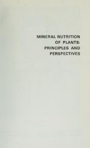 Mineral Nutrition of Plants: Principles and Perspectives - Scanned Pdf with Ocr